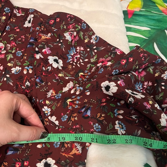 Elie Tahari Small Brown Maximalist Retro Floral Button Front Cottagecore Blouse - Picture 6 of 13